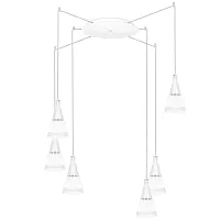 Люстра подвесная Cone 757066 Lightstar прозрачная на 6 ламп, основание белое в стиле хай-тек Люстра подвесная Cone 757066 Lightstar прозрачная на 6 ламп, основание белое в стиле хай-тек